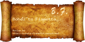 Boháts Fiametta névjegykártya